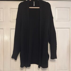 Free people black long cardigan